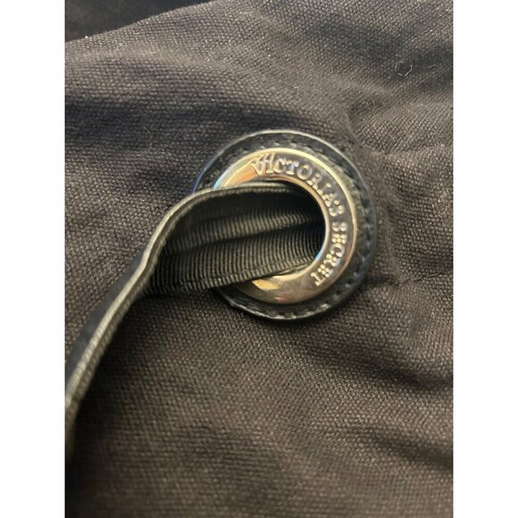 Victorias Secret Black Canvas Tote Bag Chair Print 16x17 Inch - Picture 6 of 9